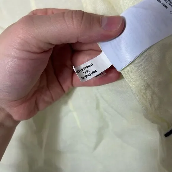 J. Crew slim fit Baird mcnutt Irish linen yellow shirt size 10 - Picture 8 of 8